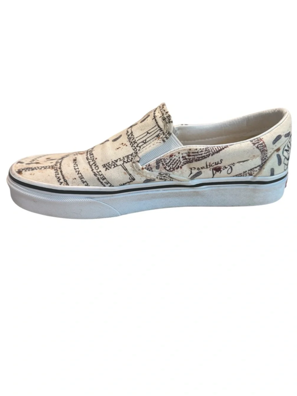 Unisex Harry Potter Marauder’s Map Vans Classic Slip-On Size 8 Women/6.5 Men’s - Picture 5 of 7